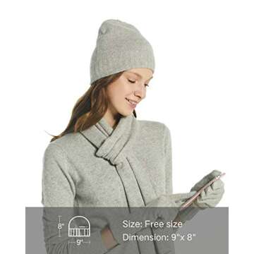 EURKEA 100% Pure Cashmere Winter Beanie Skullies Cap for Women, Soft Warm Lightweight Beanie
