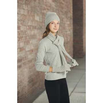 EURKEA 100% Pure Cashmere Winter Beanie Skullies Cap for Women, Soft Warm Lightweight Beanie