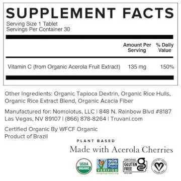 Truvani Organic Vitamin C | High Absorption Antioxidant Supplement