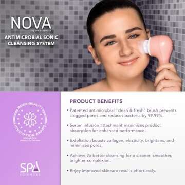 Spa Sciences NOVA Sonic Cleansing Brush for Radiant Skin