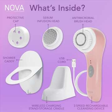 Spa Sciences NOVA Sonic Cleansing Brush for Radiant Skin