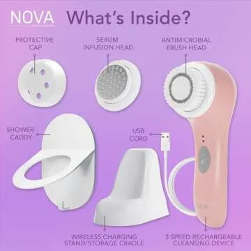 Spa Sciences NOVA Sonic Cleansing Brush for Radiant Skin