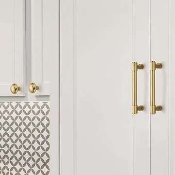 CABDM 2 Pack 1-1/4 inch Kitchen Cabinet Knobs Drawer Knobs Dresser Knobs Champagne Bronze Zinc Knobs Drawer Pulls Round Knobs Gold Drawer Handles Knobs for Dresser Drawers