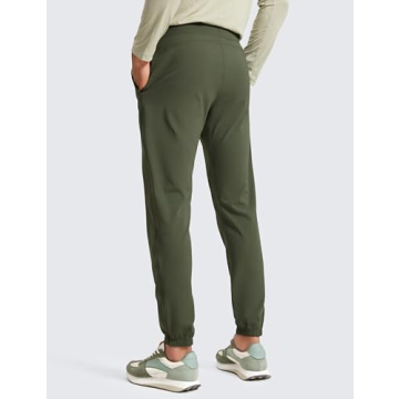 CRZ YOGA Mens 4-Way Stretch Golf Joggers with Pockets 30" - Work Pants Track Gym Athletic Workout Hiking Pants Dark Olive XX-Large