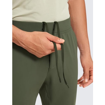 CRZ YOGA Mens 4-Way Stretch Golf Joggers with Pockets 30" - Work Pants Track Gym Athletic Workout Hiking Pants Dark Olive XX-Large