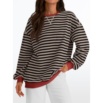 Trendy Women's Oversized Fall Sweatshirt 2024