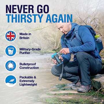 LifeSaver Wayfarer Water Purifier – Compact Military Grade Water Purification System up to 5,000L ...