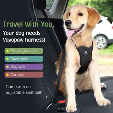 VavoPaw Dog Car Harness for Safety and Comfort