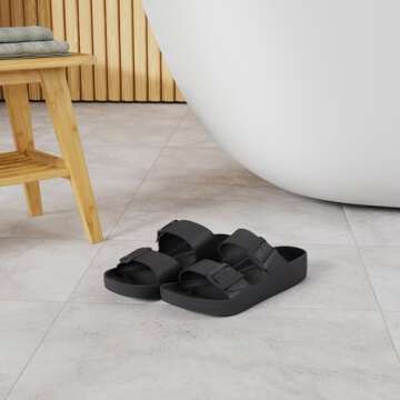 FUNKYMONKEY Women's Comfort Slides - Adjustable EVA Sandals for Stylish Summer