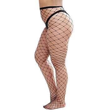CURRMIEGO Women's Sexy Black Fishnet Tights - One Size