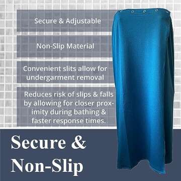 Dignity Bath & Spa Bathing Cover Up for Elderly, Senior or Disabled Women | Provides Privacy & Helps Caregivers with Bathing | Secure & Adjustable | Lightweight, Quick Drying, & Non Slip (Women's S/M)