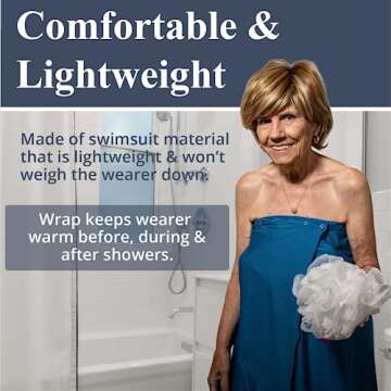 Dignity Bath & Spa Bathing Cover Up for Elderly, Senior or Disabled Women | Provides Privacy & Helps Caregivers with Bathing | Secure & Adjustable | Lightweight, Quick Drying, & Non Slip (Women's S/M)