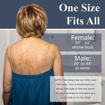 Dignity Bath & Spa Bathing Cover Up for Elderly, Senior or Disabled Women | Provides Privacy & Helps Caregivers with Bathing | Secure & Adjustable | Lightweight, Quick Drying, & Non Slip (Women's S/M)