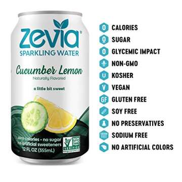Zevia Sparkling Water Combo Pack, 12 Ounce Cans (Pack Of 24)