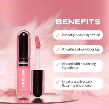 Sacheu Lip Elixir Nourishing Lip Glaze and Lip Tint Gloss. High-Shine Lip Gloss. Moisturizing Lip Gloss Enriched with Lip Oils For Hydrating Smooth Finish, Cruelty-Free (Sheer Pink)