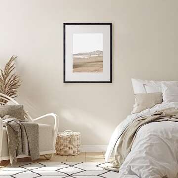 16x20 Picture Frame Black, 16 x 20 Solid Oak Wood Frames, 16 by 20 Frame with Real Glass, 16x20 Pict...