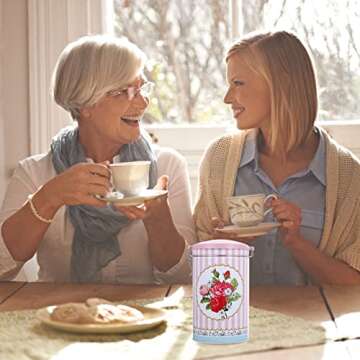 SHERCHPRY 2Pcs Tea Canister Vintage Suger Tea Storage Jar Flower Pattern Airtight Empty Tins Kitchen Condiment Container Food Storage Container For Kitchen Sugar Coffee Flour Pink