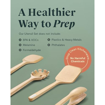 Caraway Wooden Utensil Set - 5 Eco-Friendly Tools