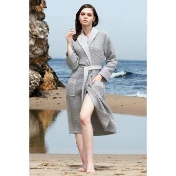 Luxury Waffle Shawl Collar Women’s Spa Robe