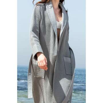 Luxury Waffle Shawl Collar Women’s Spa Robe