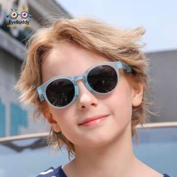 EyeBuddy Toddler Sunglasses: Stylish UV400 Protection for Kids 2-4/3-5 - 2-pack