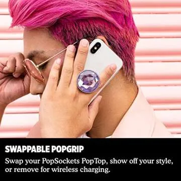 PopSockets Disco Crystal Orchid - Stylish Grip for Smartphones