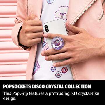 PopSockets Disco Crystal Orchid - Stylish Grip for Smartphones