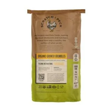Scratch and Peck Whole Grain Grower Crumbles Chicken and Duck Feed - Corn-Free and Soy-Free - 17% Pr...