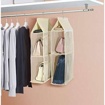 Detachable 6 Compartment Purse Organizer - Space Saving Solution for Home Use