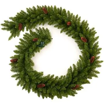 AMERZEST 9 FT Christmas Garland Pre-lit 70 LED Lights Holiday Artificial Decor for Stairs Mantle Door Indoor Outdoor Garland with Battery Operated Timer