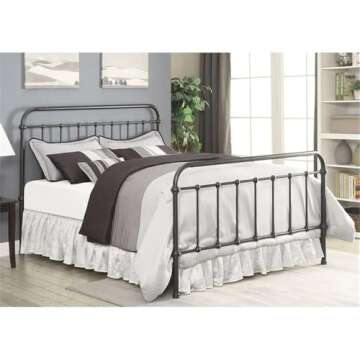 BOWERY HILL Traditional Metal Twin Spindle Bed in Dark Bronze