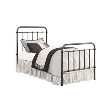 BOWERY HILL Traditional Metal Twin Spindle Bed in Dark Bronze