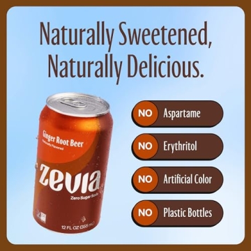 Zevia Zero Calorie Ginger Root Beer - 24 Cans
