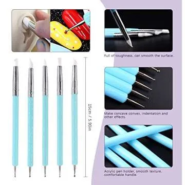 Swpeet 22Pcs Modeling Clay Sculpting Tools Kits, Ball Stylus Tool, Pottery Tools, Rubber Tip Pens, Plastic Clay Tools,Clay Needle for Making Modeling Clay Cake Fondant Decoration