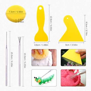 Swpeet 22Pcs Modeling Clay Sculpting Tools Kits, Ball Stylus Tool, Pottery Tools, Rubber Tip Pens, Plastic Clay Tools,Clay Needle for Making Modeling Clay Cake Fondant Decoration