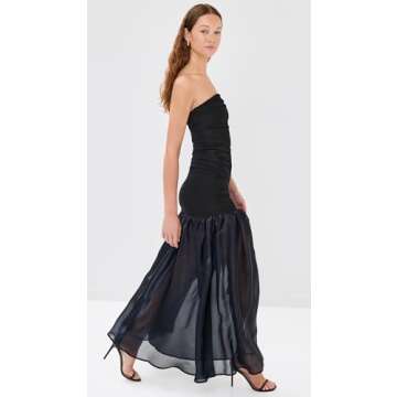 STAUD Women's Liya Dress, Black/Navy, S