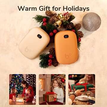 JISULIFE Hand Warmer, Rechargeable Electric Reusable Power Bank, Pocket Gadget with LED Display, Por...