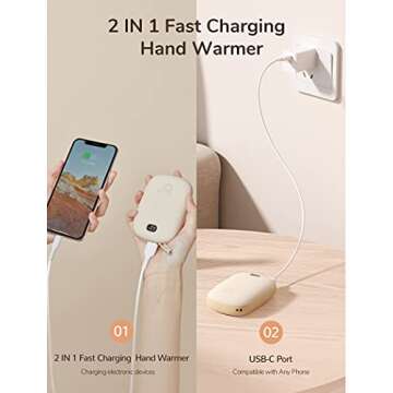 JISULIFE Hand Warmer and Power Bank for Outdoors