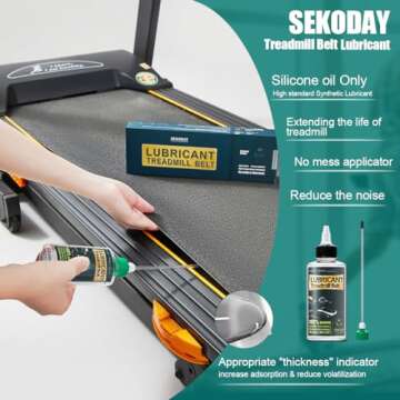 SEKODAY Silicone Treadnmill Belt Lubricants/Lubes,8.4 Ounce, High Temperature Resistant and Stable Lubricant,with Hard Application Tubes and Precision Screw Caps for Easy Use