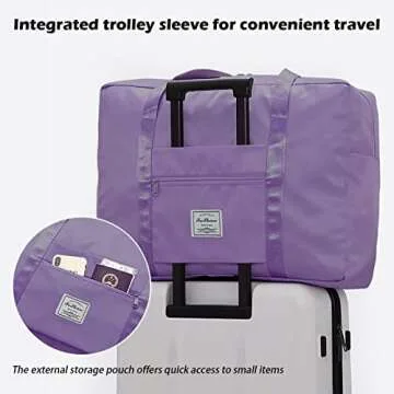 IMCUZUR Travel Duffel Bag, for Spirit Airlines Personal Item Bag 18x14x8 Frontier Airlines Carry on Luggage Bag, Weekender Bag for Women and Men (A-Purple)