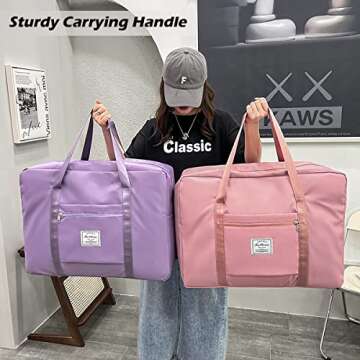 IMCUZUR Travel Duffel Bag, for Spirit Airlines Personal Item Bag 18x14x8 Frontier Airlines Carry on Luggage Bag, Weekender Bag for Women and Men (A-Purple)