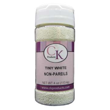 CK Products 4 Ounce Non Pareils Bottle, Tiny White