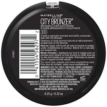 Maybelline New York City Bronzer Powder Makeup, Bronzer and Contour Powder, 300, 0.32 oz.
