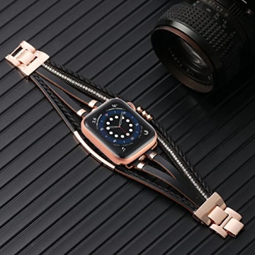 WONMILLE Stylish Posh Leather Apple Watch Band for Women