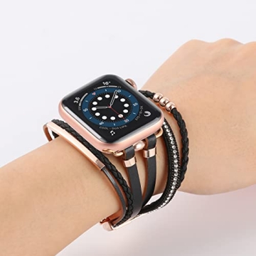 WONMILLE Stylish Posh Leather Apple Watch Band for Women