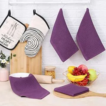 Homaxy Cotton Waffle Weave Kitchen Dish Cloths 6-Pack