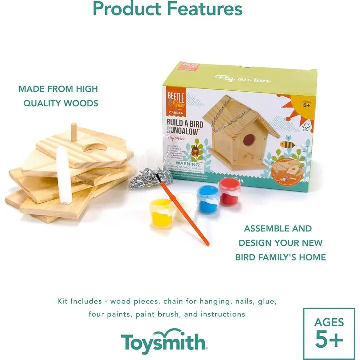 DIY Birdhouse Kit for Kids - Toysmith Beetle & Bee