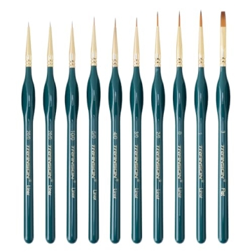 Transon 10pcs Fine Detail Miniature Art Painting Brush Set for Precision and Control