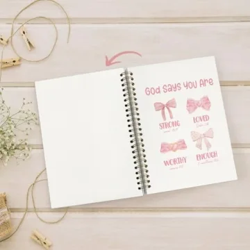 PLKMN Pink Bow Coquette Journal for Bible Study Women