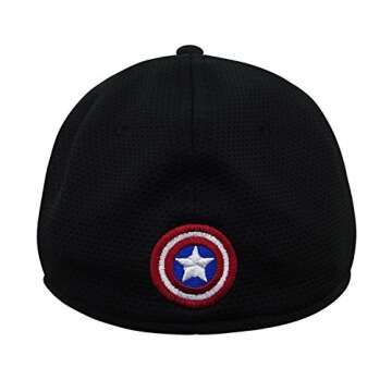 Captain America Shield Black Fitted Cap for Marvel Fans